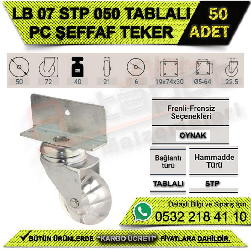 LB 07 STP 050 TABLALI PC ŞEFFAF TEKER (50 ADET)